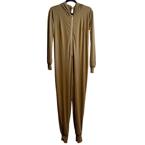 Savage X Fenty “Sleep & Shine” Hooded Shimmer Jumpsuit Green Size M - Picture 4 of 13